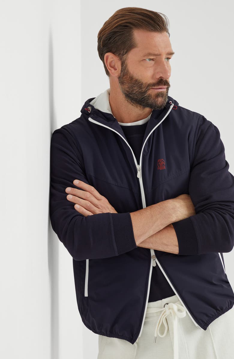 Brunello Cucinelli Nylon vest with padding, Alternate, color, Navy Blue