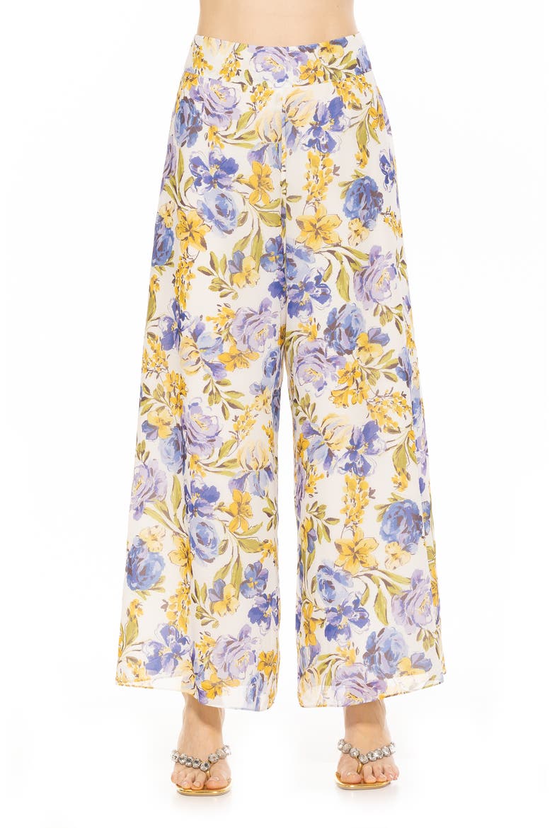 Imogen Floral Chiffon Wide Leg Pants, Main, color, GARDEN ROSE