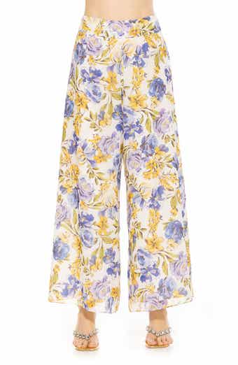 Alexia Admor Imogen Floral Chiffon Wide Leg Pants