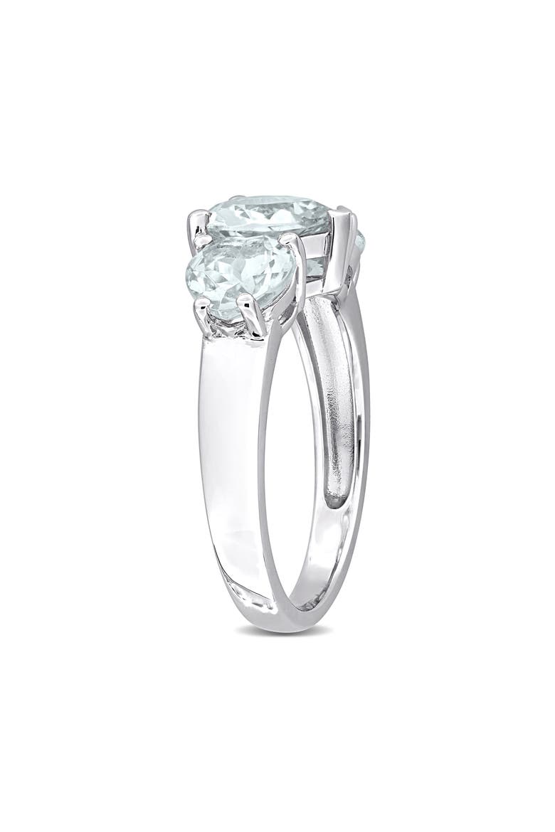 Sterling Silver Aquamarine Heart 3-Stone Ring, Alternate, color, AQUAMARINE