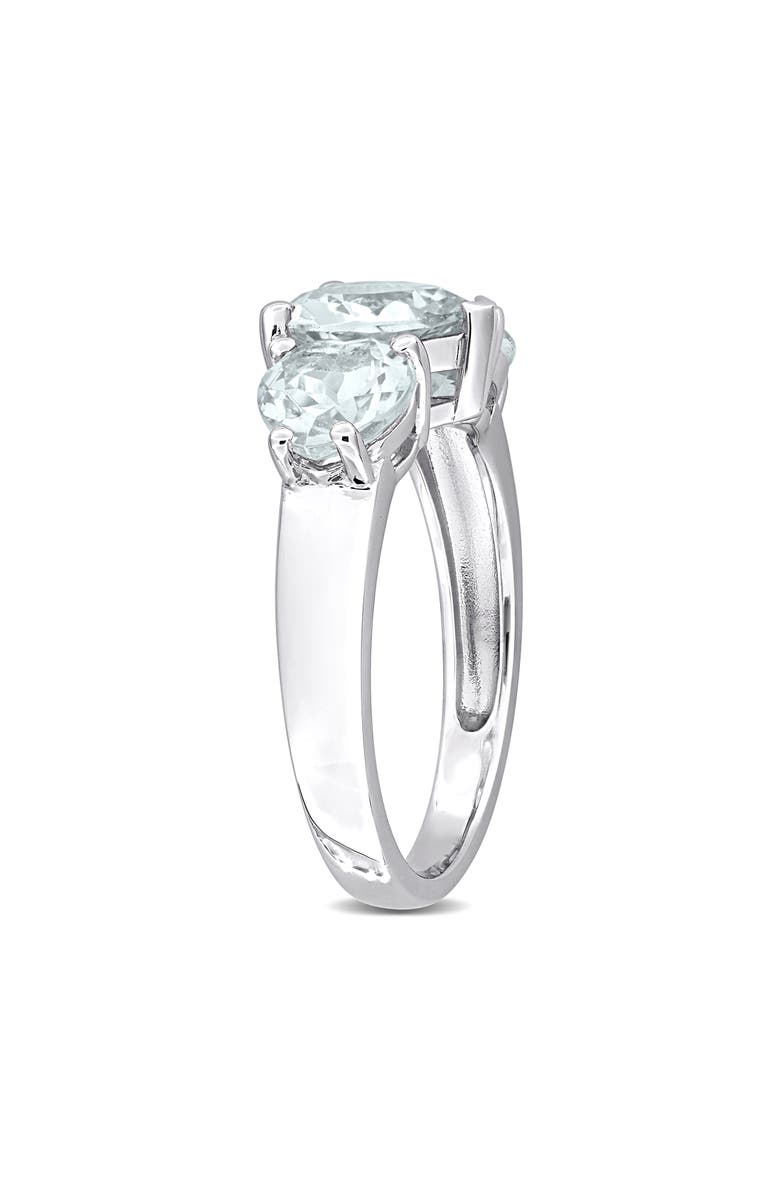DELMAR Sterling Silver Aquamarine Heart 3-Stone Ring, Alternate, color, Aquamarine