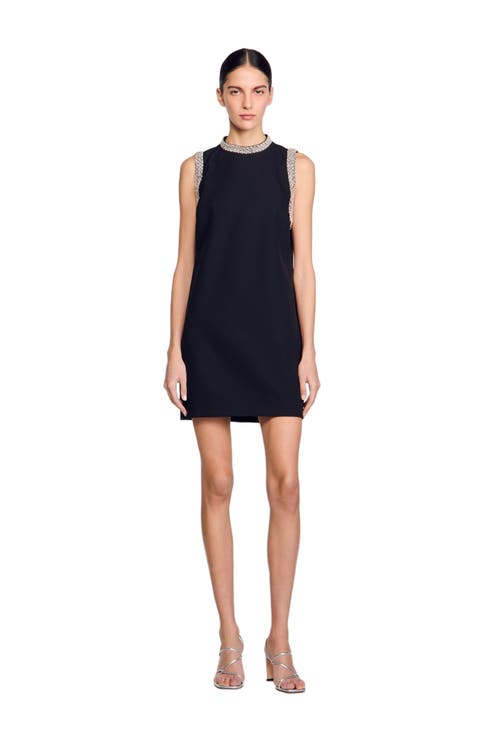 mini dress with rhinestone details