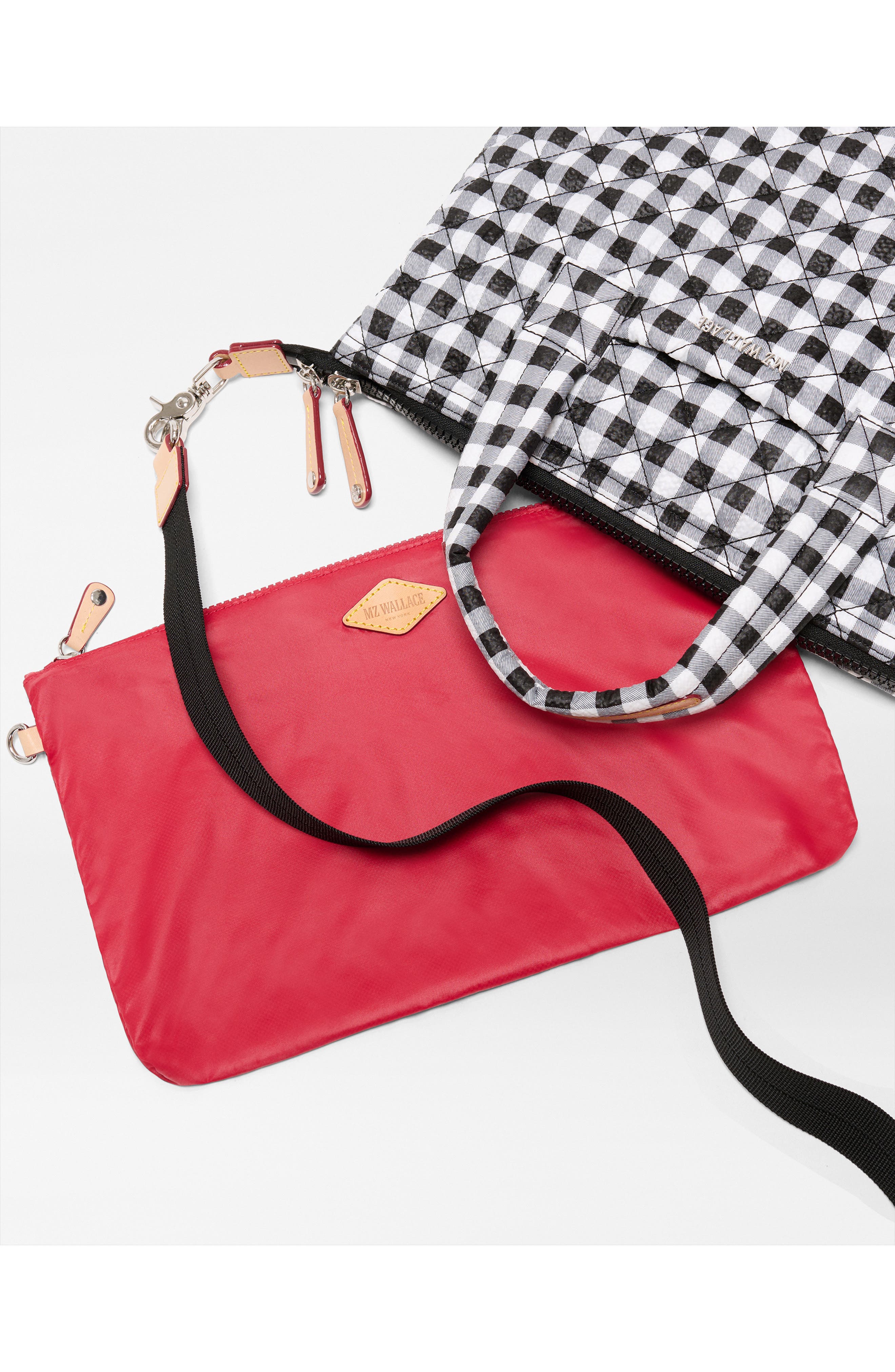MZ Wallace Small Sutton Deluxe Tote, Alternate, color, Black/ White Gingham