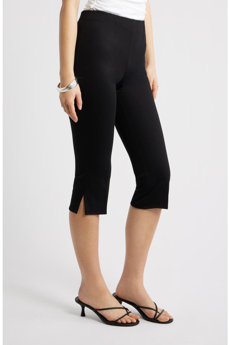 Stretch Twill Capri Pants, Alternate, color, BLACK