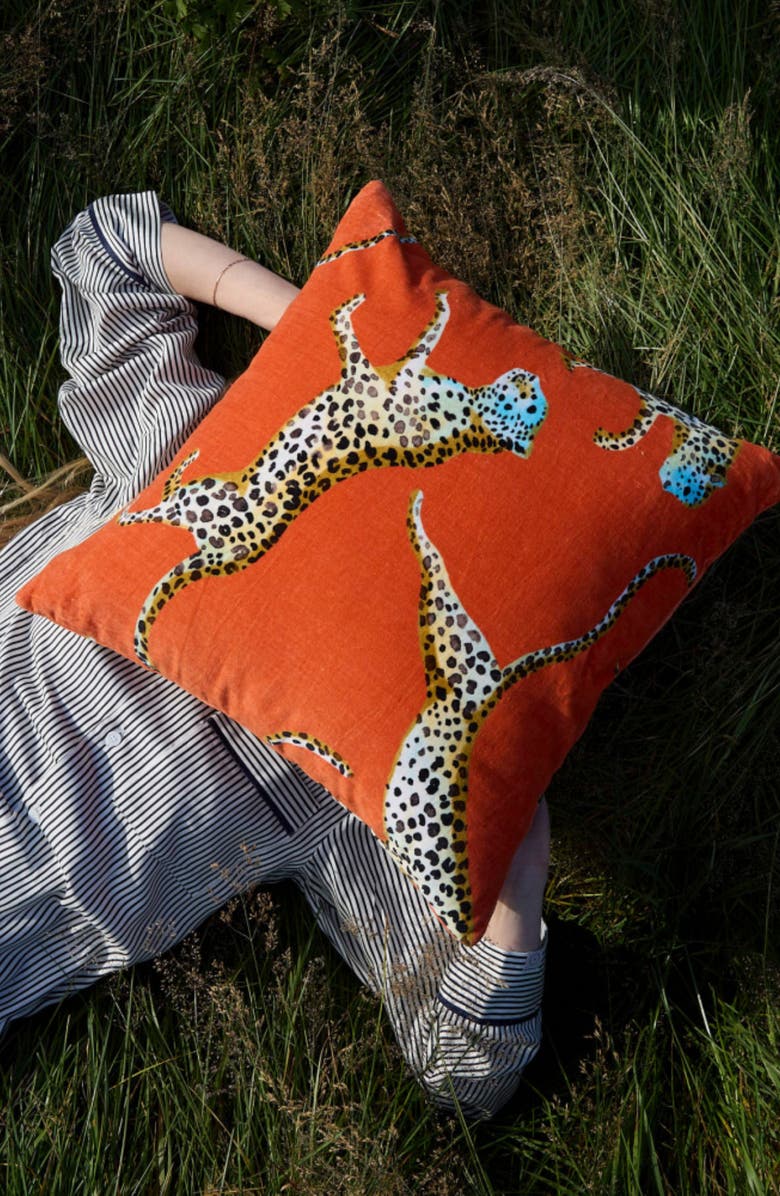 Sunday Citizen Small Leaping Leopard Accent Pillow, Alternate, color, 