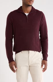 Nordstrom Cashmere Quarter Zip Sweater