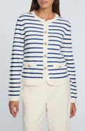 Elie Tahari The Makena Stripe Wool & Cashmere Cardigan
