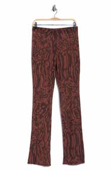 Good American Animal Print Sheer Mesh Micro Bootcut Pants