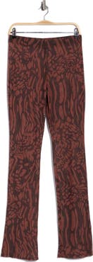 Good American Animal Print Sheer Mesh Micro Bootcut Pants