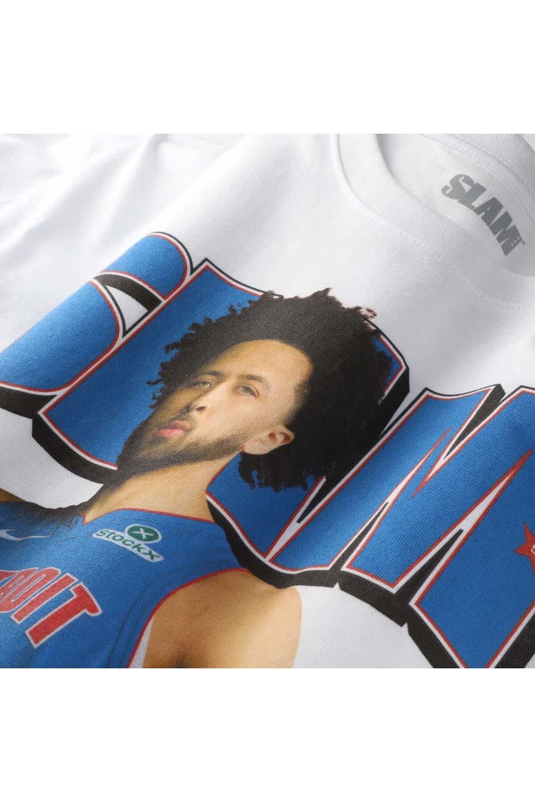 Unisex SLAM Cade Cunningham White Detroit Pistons April/May 2025 Cover Graphic T-Shirt, Alternate, color, White