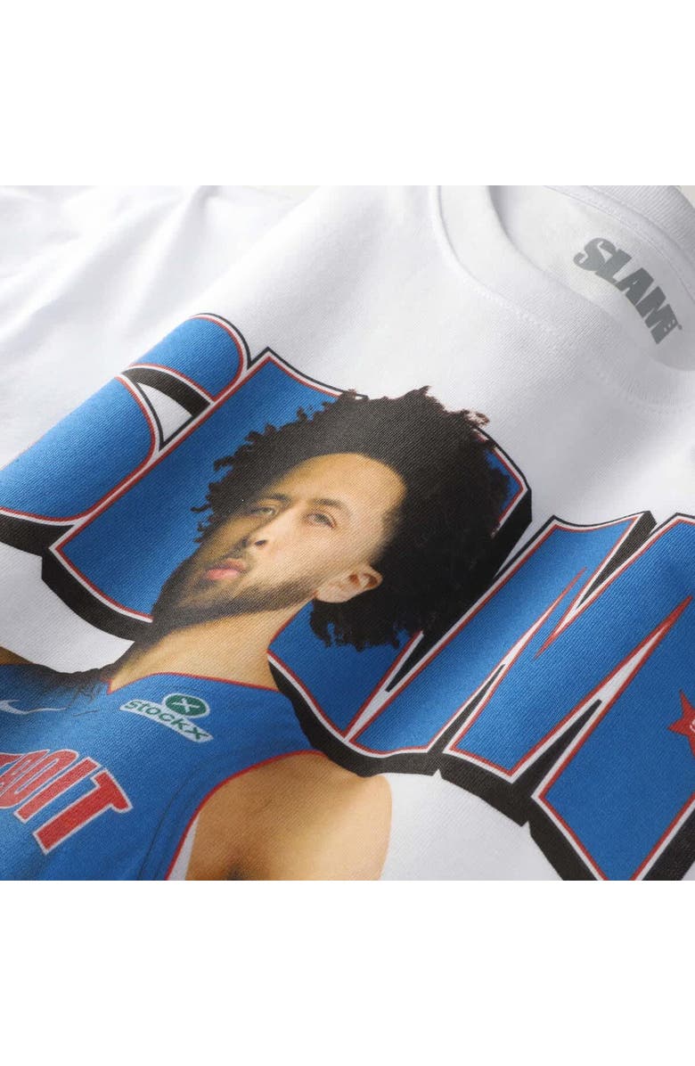 SLAM Unisex SLAM Cade Cunningham White Detroit Pistons April/May 2025 Cover Graphic T-Shirt, Alternate, color, White