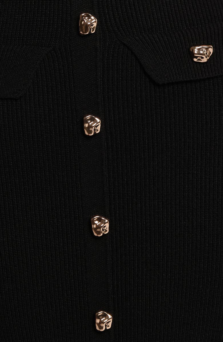 Petal & Pup Sleeveless Rib Button-Up Sweater Midi Dress, Alternate, color, Black