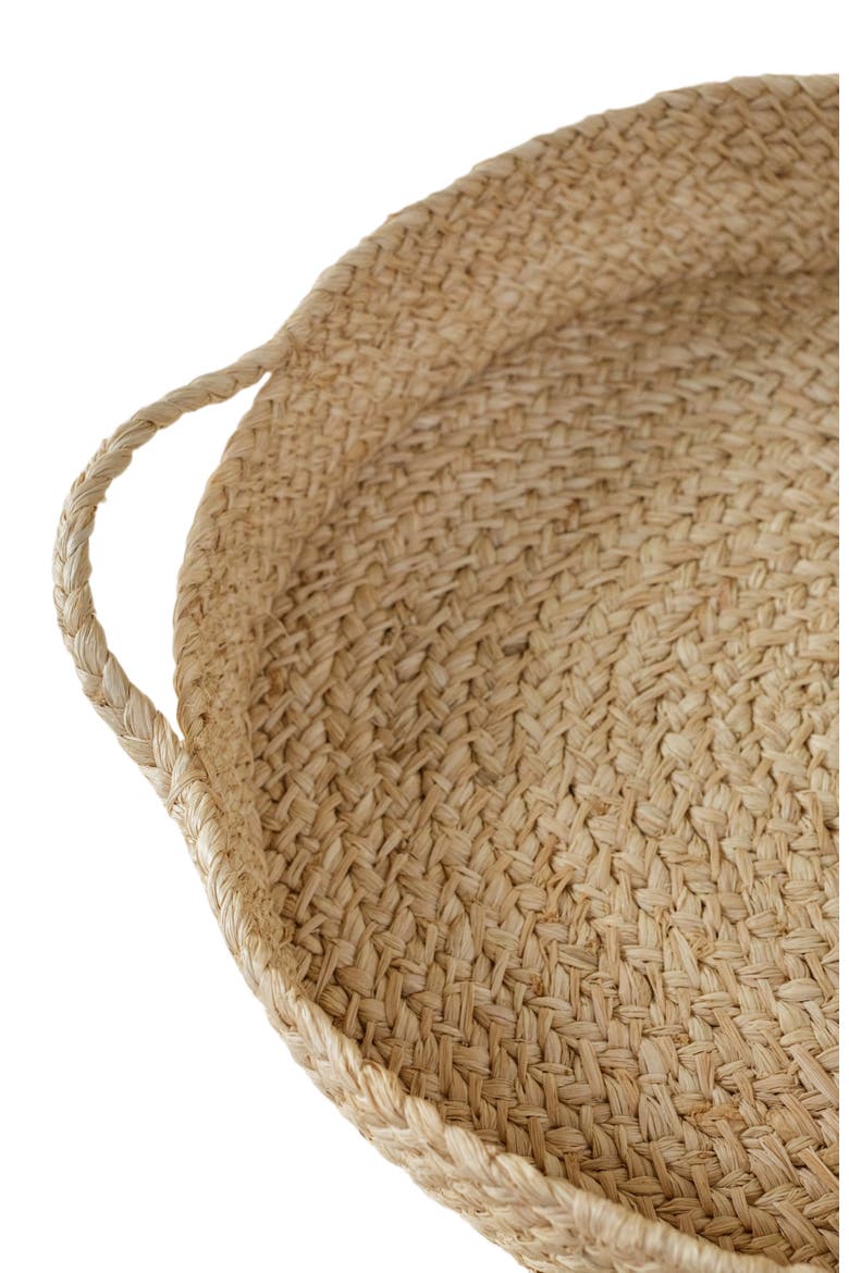 Braided Raffia Tray, Alternate, color, Natural