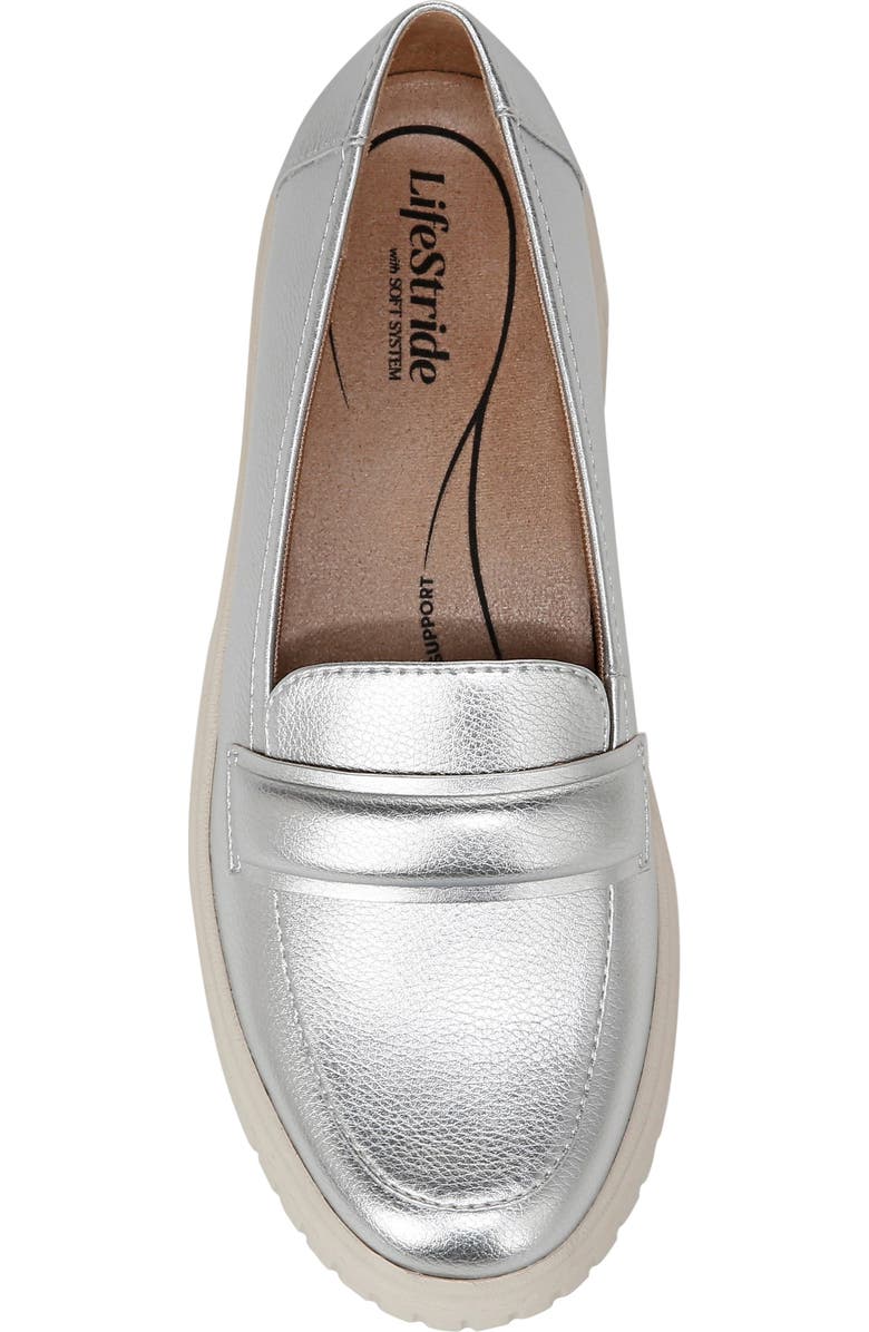 LifeStride Geneva Slip-On Platform Sneaker, Alternate, color, Silver