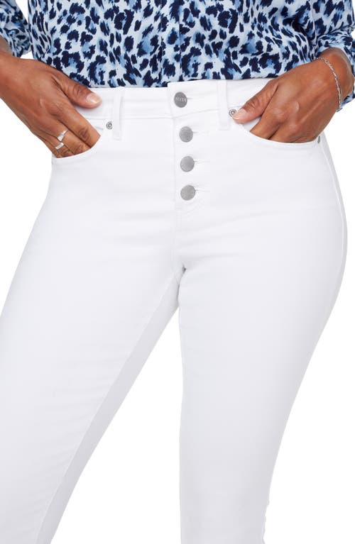 Nydj Ami Exposed Button Stretch Ankle Jeans In Optic White