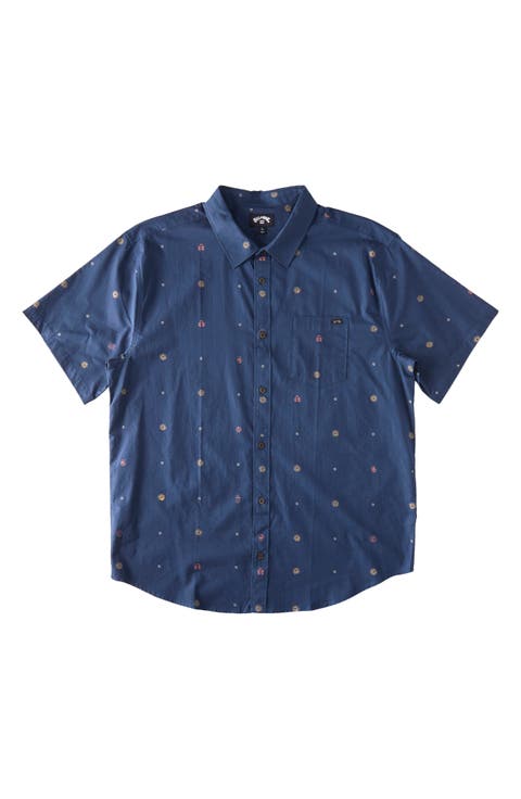 Kids' Sundays Cotton Blend Button-Up Shirt (Toddler, Little Kid & Big Kid)