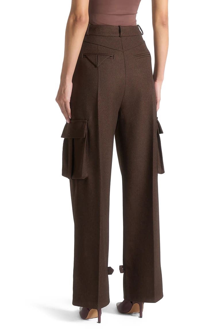 Danielle Tailored Pleated Cargo Trousers, Alternate, color, Brown