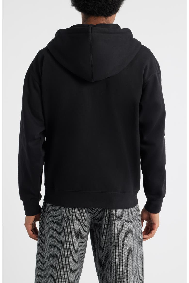 Rose Cotton Blend Graphic Zip Hoodie, Alternate, color, BLACK