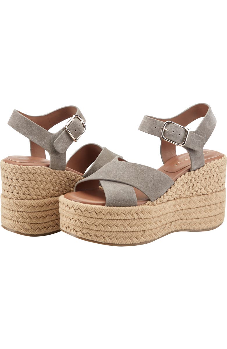 Marc Fisher LTD Pasion Espadrille Ankle Strap Platform Wedge Sandal, Alternate, color, Taupe