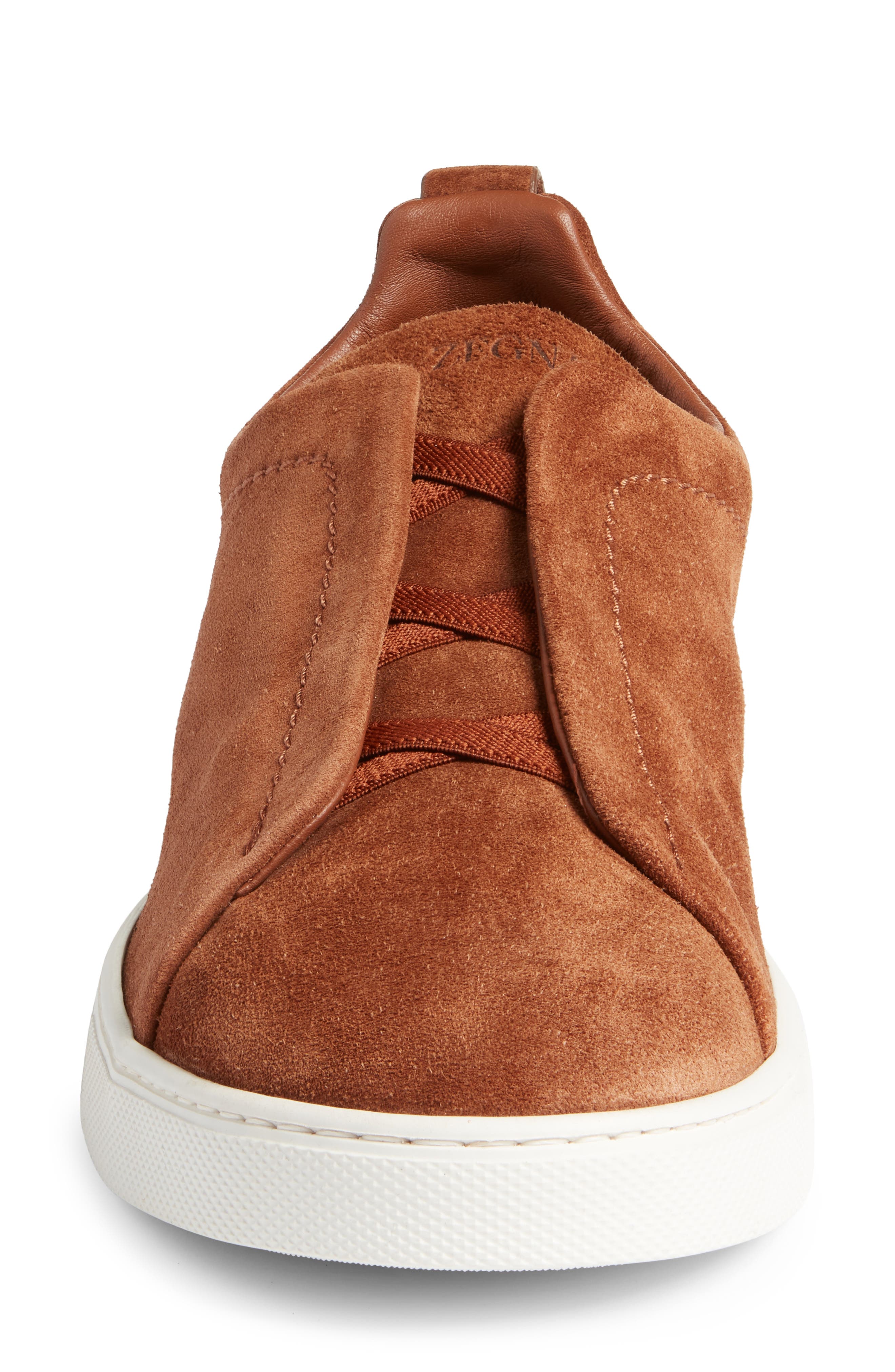 ZEGNA Triple Stitch Suede Slip-On Sneaker, Alternate, color, Vicuna
