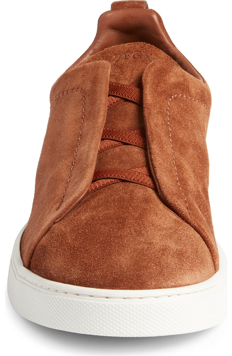 ZEGNA Triple Stitch Suede Slip-On Sneaker, Alternate, color, Vicuna