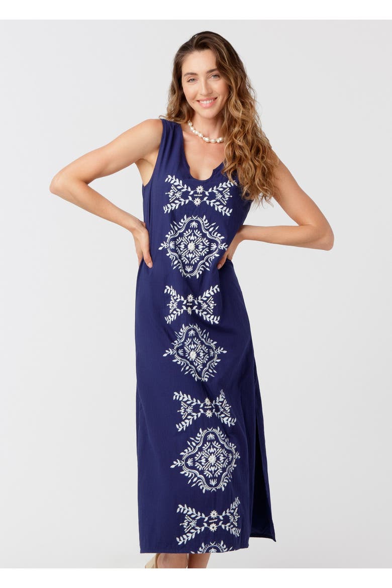 Essential Maxi Dress with Side Slit, Main, color, Navy