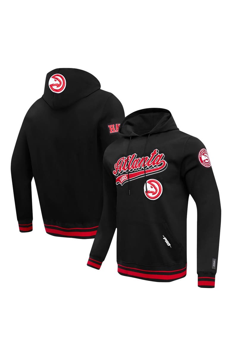 PRO STANDARD Men's Pro Standard Black Atlanta Hawks Script Tail Pullover Hoodie, Main, color, 