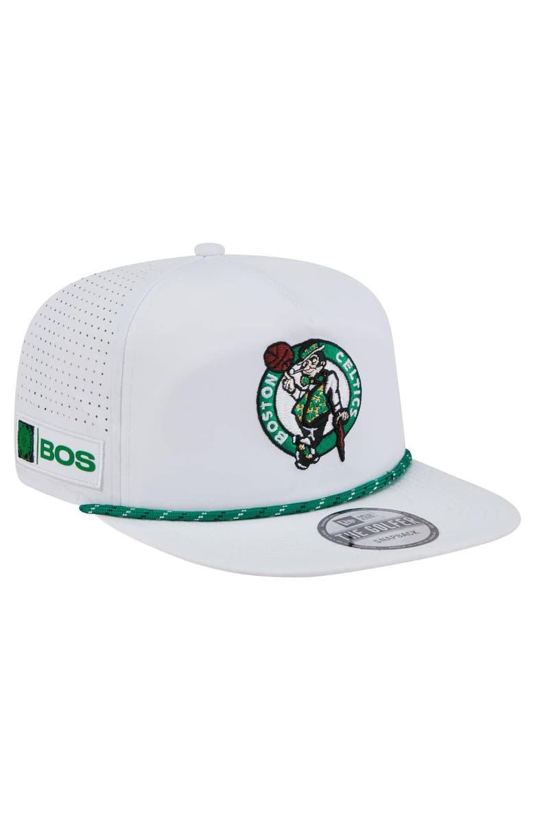 New Era Men's New Era White Boston Celtics Performance Rope Golfer Adjustable Hat, Main, color, 