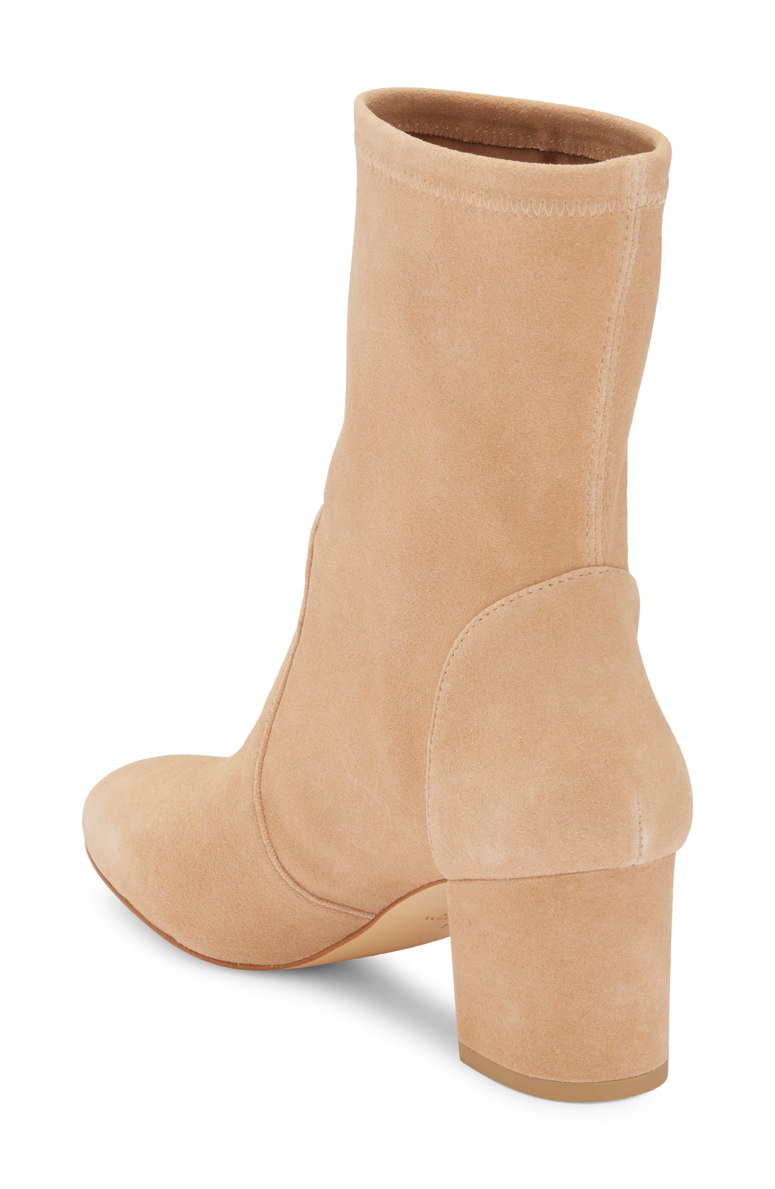 Stuart Weitzman Ariana Sock Bootie, Alternate, color, Natural Suede
