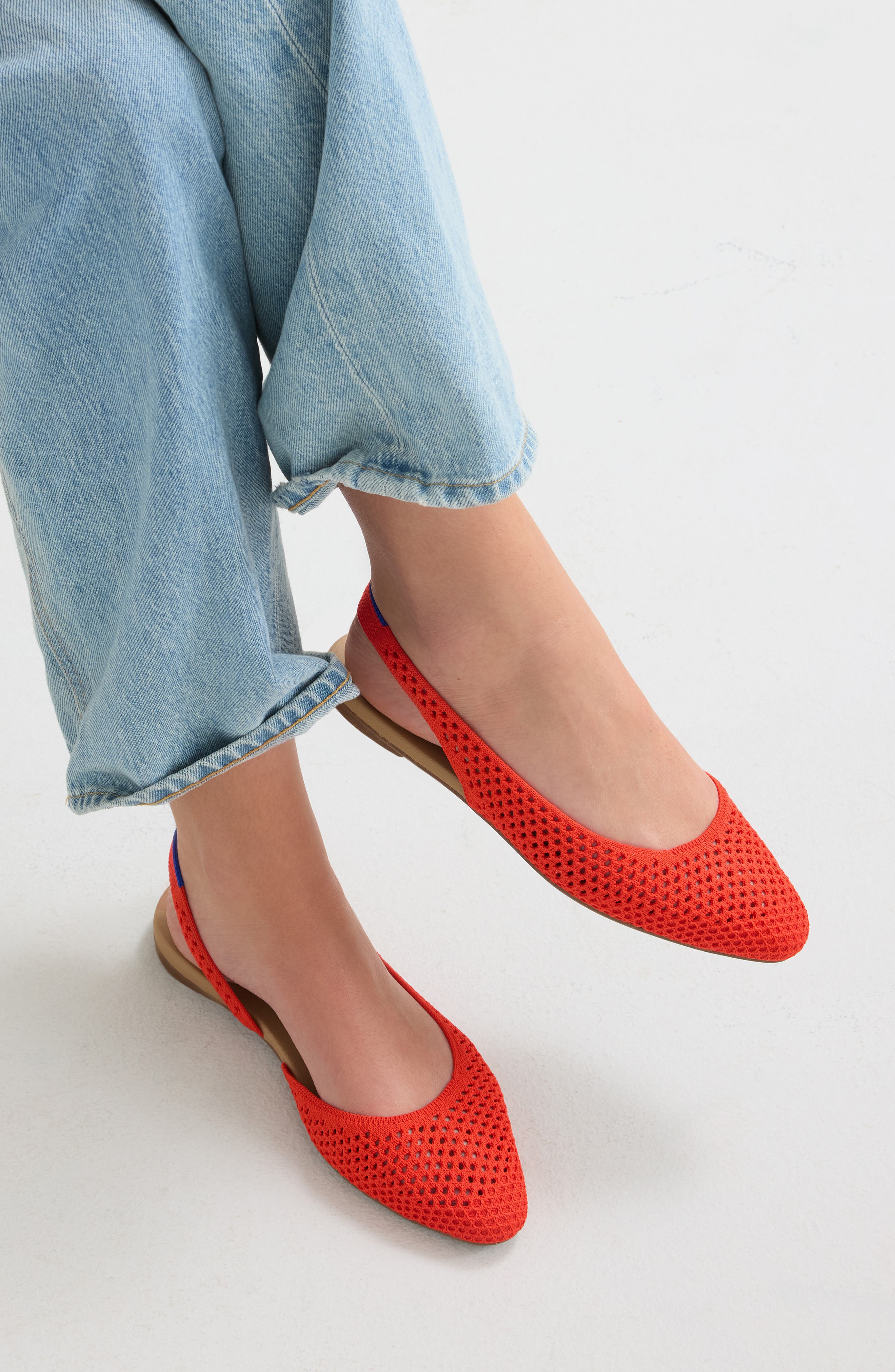 The Almond Slingback, Alternate, color, POPPY MESH