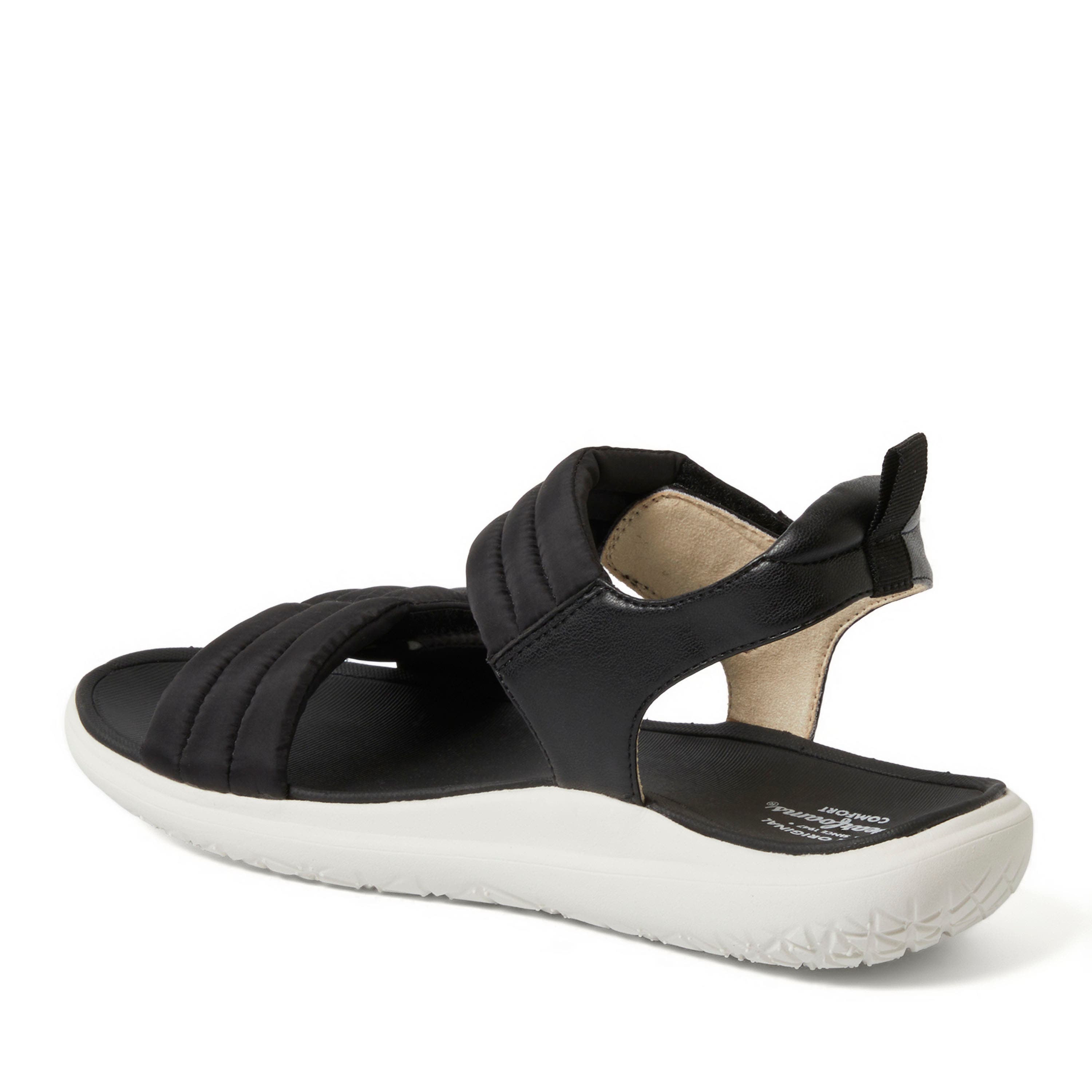 DEARFOAMS Thea Quarter Strap Sandal, Alternate, color, Black