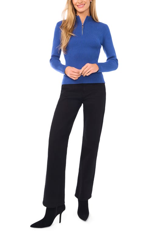 Halogenr Halogen(r) Rib Quarter Zip Sweater In Blue