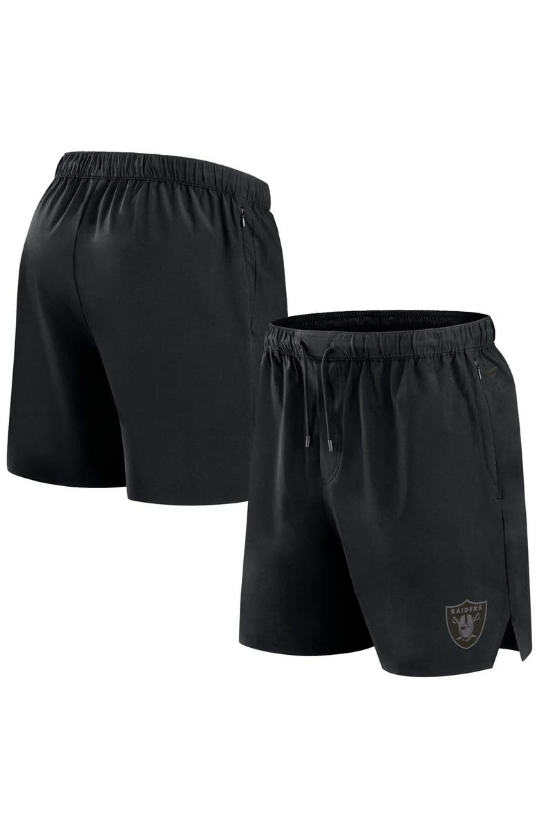 Fanatics Signature Men's Fanatics Signature Black Las Vegas Raiders Front Office Woven Shorts, Main, color, Black