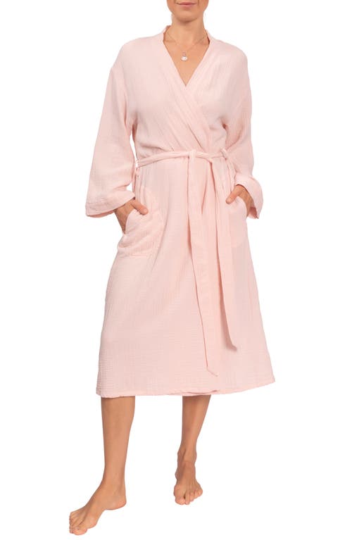 Everyday Ritual Nora Cotton Gauze Robe in Blush Pink 