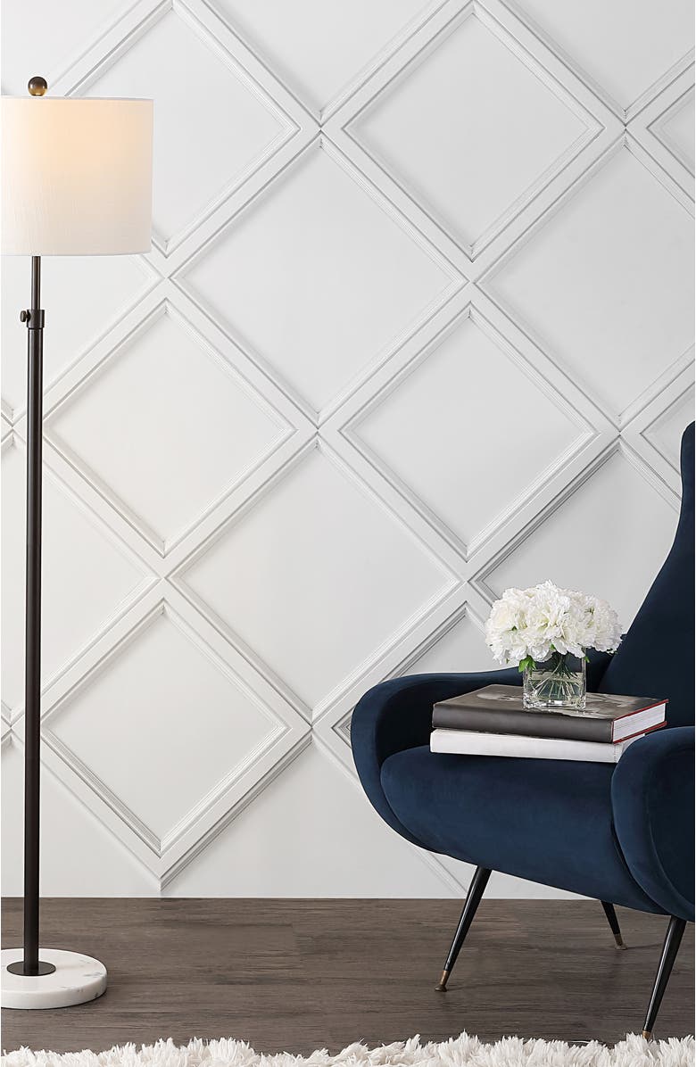 JONATHAN Y June 65" Adjustable Metal/Marble LED Floor Lamp, Alternate, color, Oil Rubbed Bronze