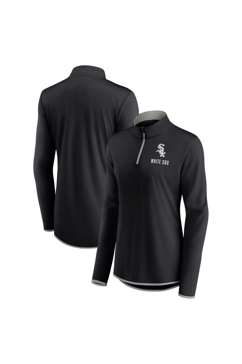 Women's Fanatics Branded Black Chicago White Sox Worth The Drive Quarter-Zip Jacket, Main, color, Black