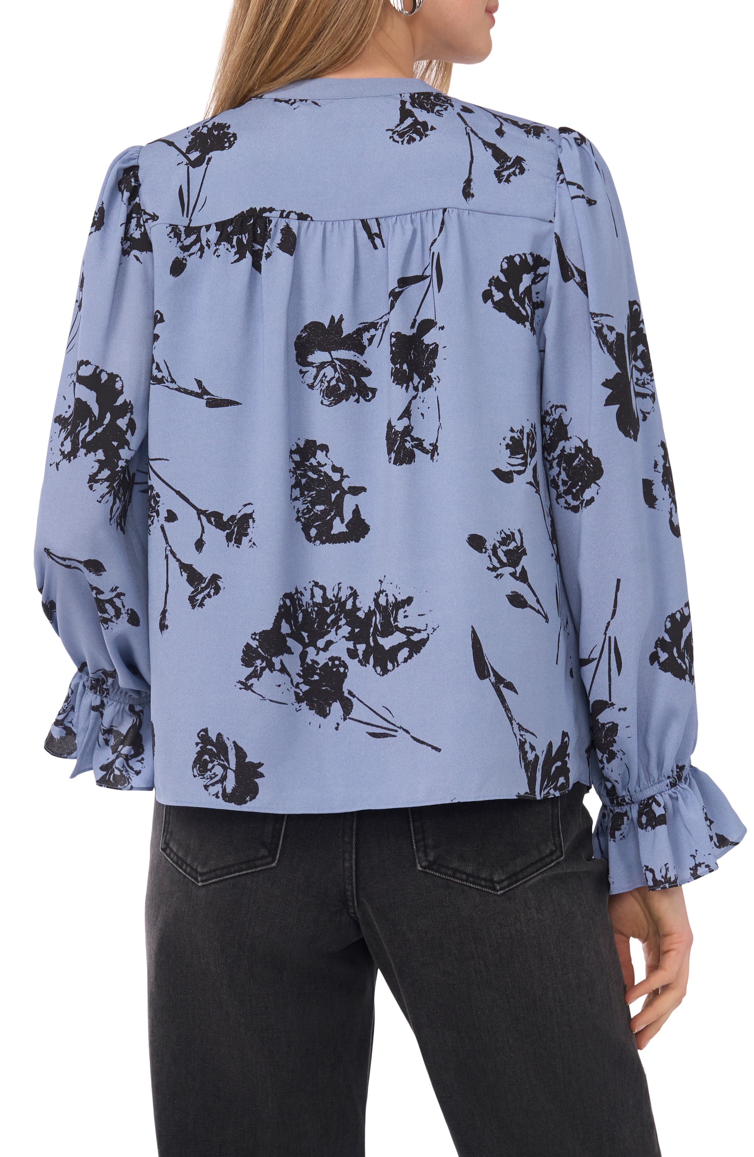 Floral Ruffle Sleeve Blouse - image 2