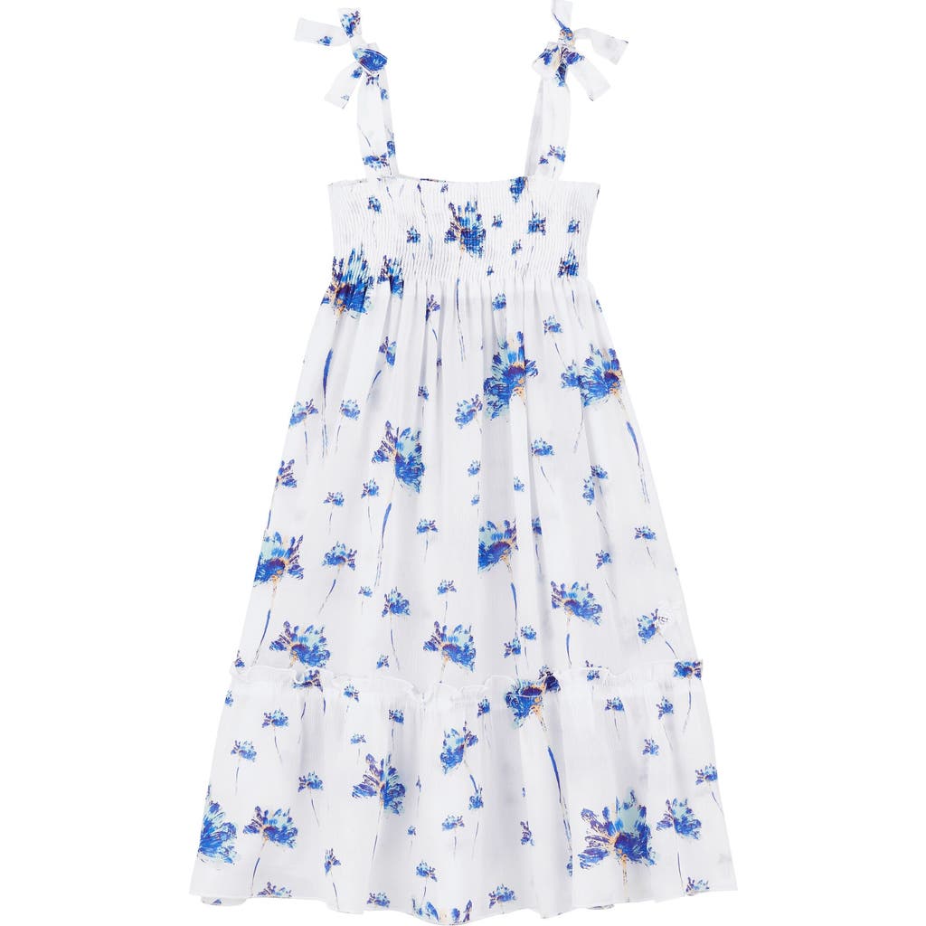 Vilebrequin Cotton-silk Floral Print Dress In Off-white