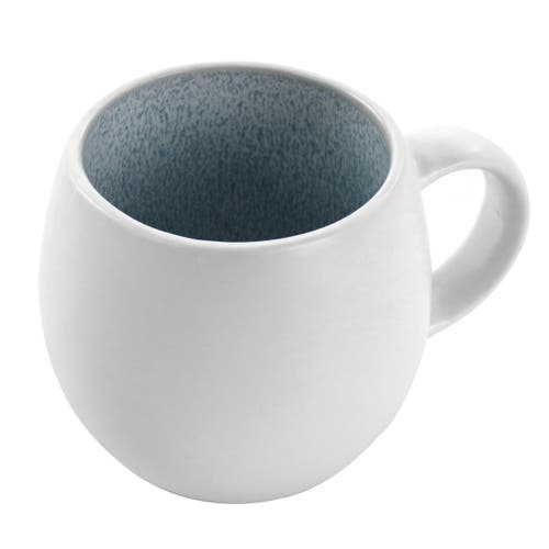 Elama Mocha 16 Piece Stoneware Dinnerware Set In Blue