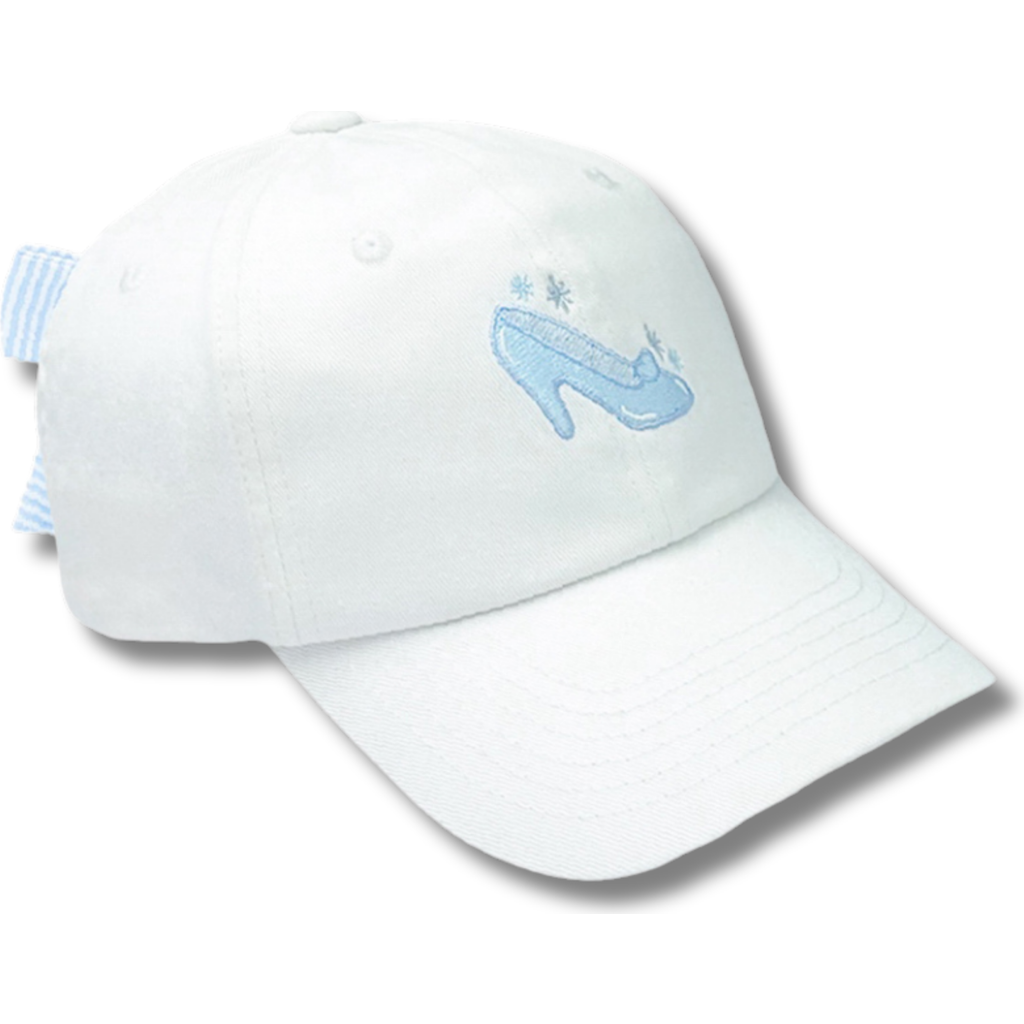 Bits & Bows Glass Slipper Twill Bow Baseball Hat In White