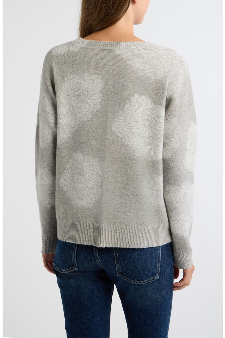 Floral Jacquard Sweater, Alternate, color, HEATHER GREY FLORAL