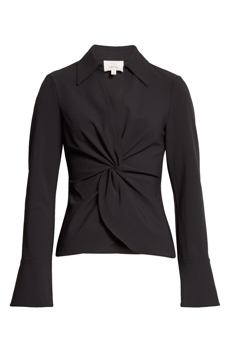 Cinq à Sept Mckenna Knot Waist Shirt, Alternate, color, Black