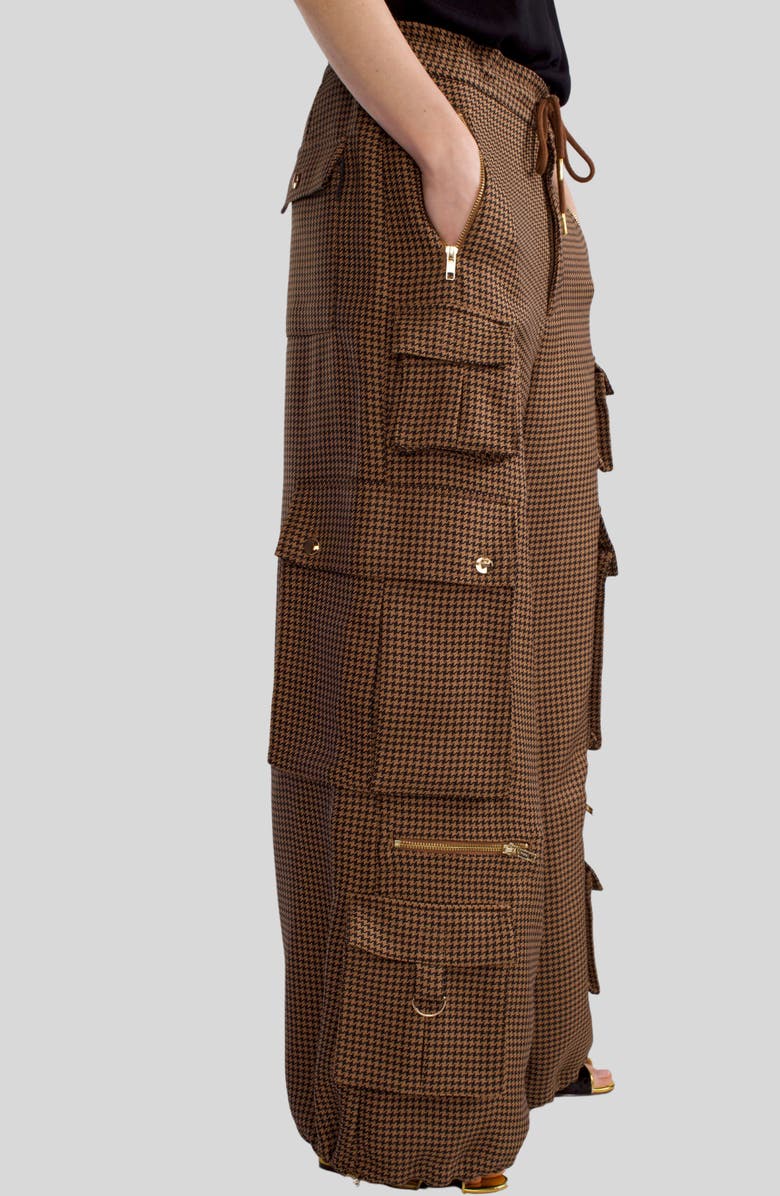 Cynthia Rowley Houndstooth Cargo Pants, Alternate, color,