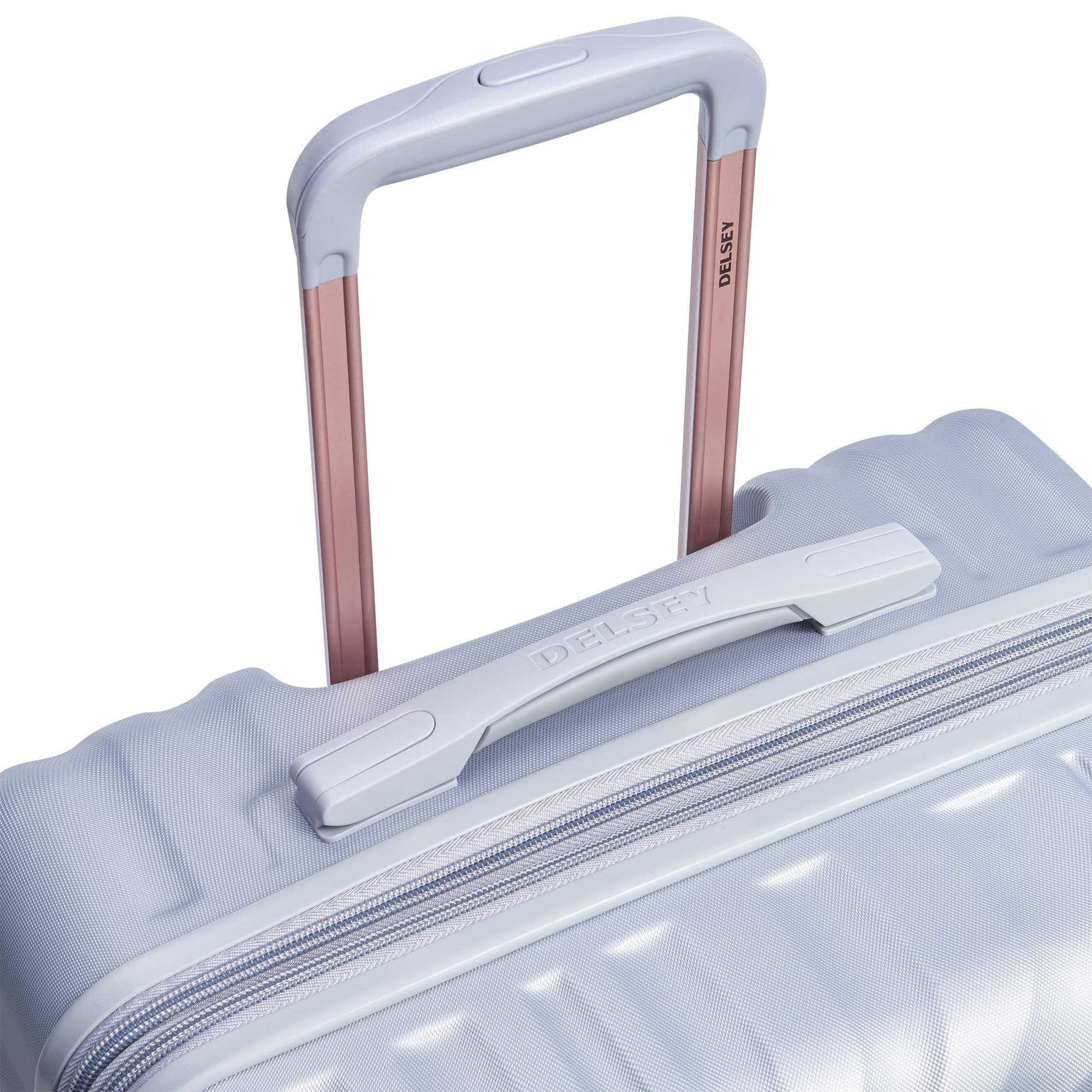 Delsey Paris Alexis Hardside 21-Inch Carry-On Expandable Spinner Luggage, Alternate, color, Platinum/Rose Gold