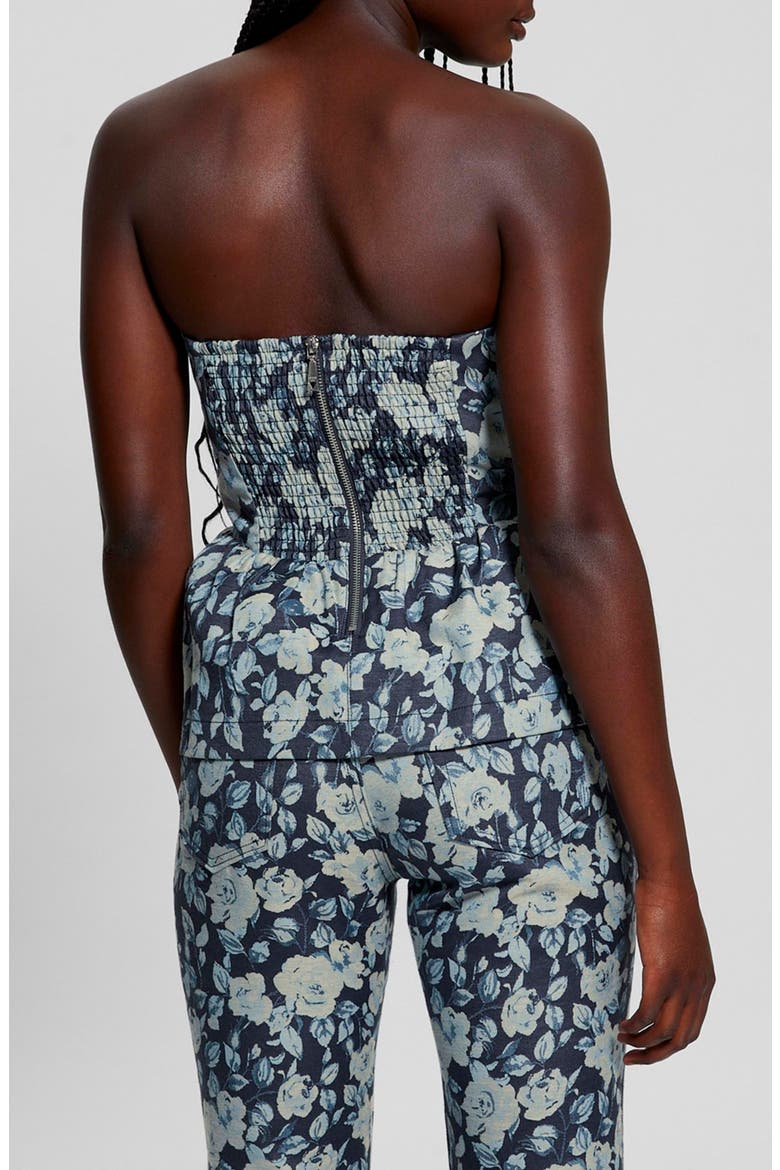Margaux Denim Corset with Removable Straps, Alternate, color, INDIGO ROSE RAPTURE