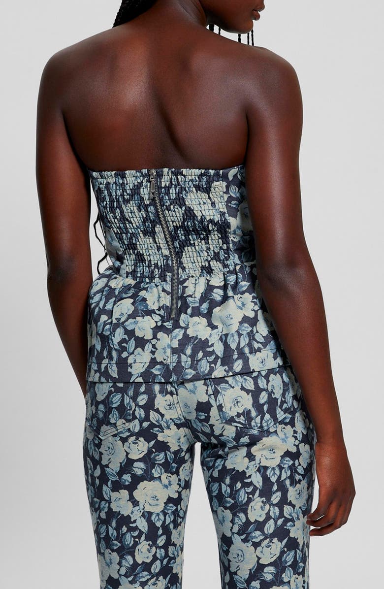 GUESS Margaux Denim Corset with Removable Straps, Alternate, color, 