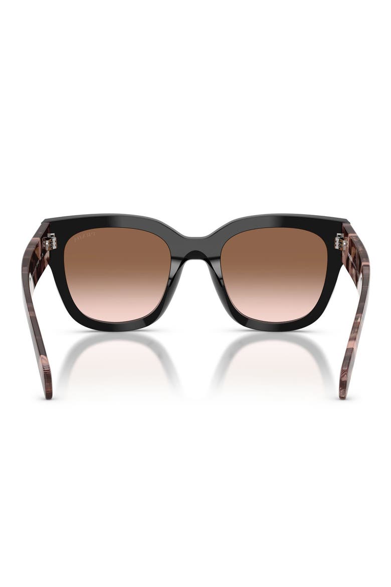 52mm Square Sunglasses, Alternate, color, BLACK / BROWN GRADIENT