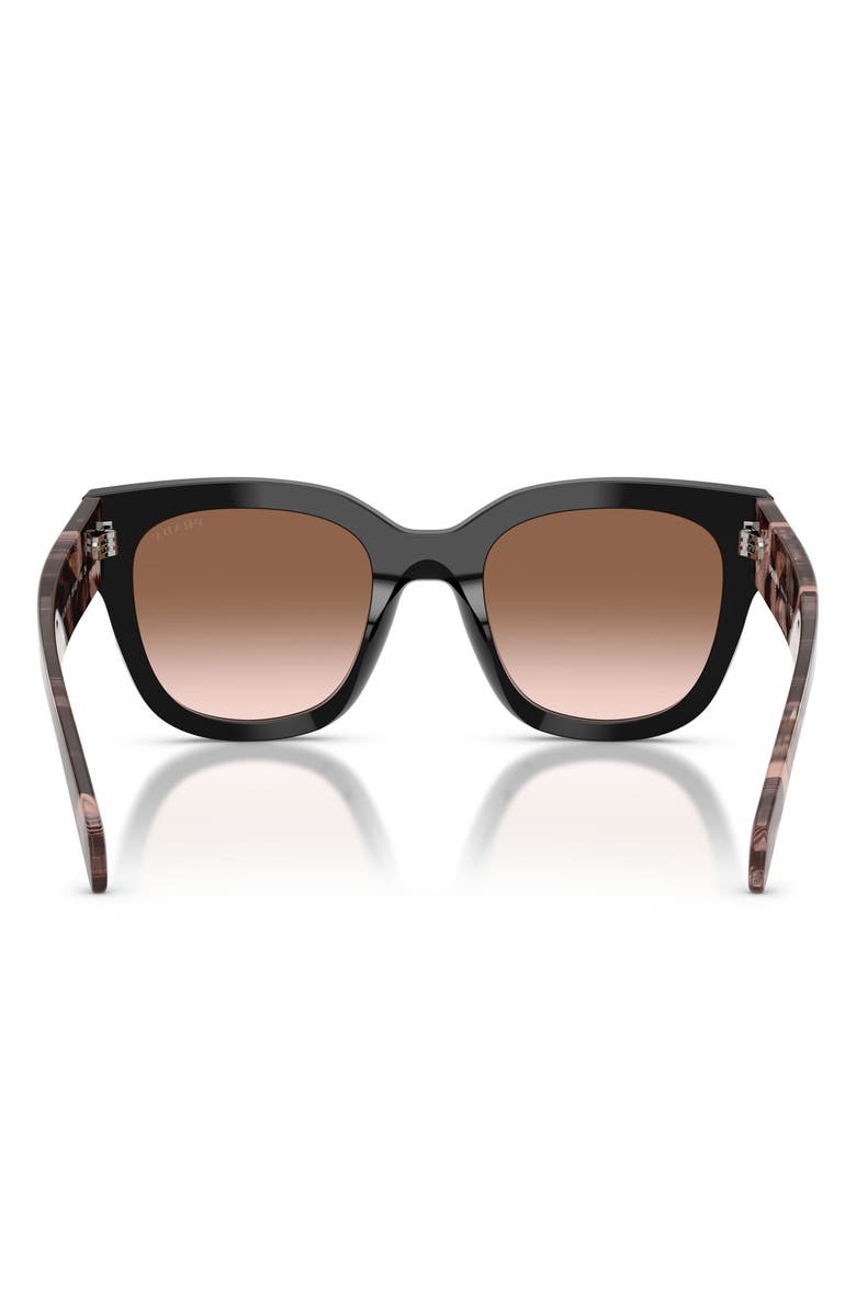 Prada 52mm Square Sunglasses, Alternate, color, Black / Brown Gradient