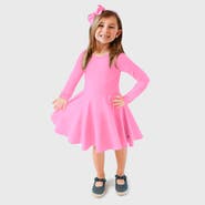 CITY THREADS Girls Soft Jersey 100% Cotton Long Sleeve Skater Twirly Dress