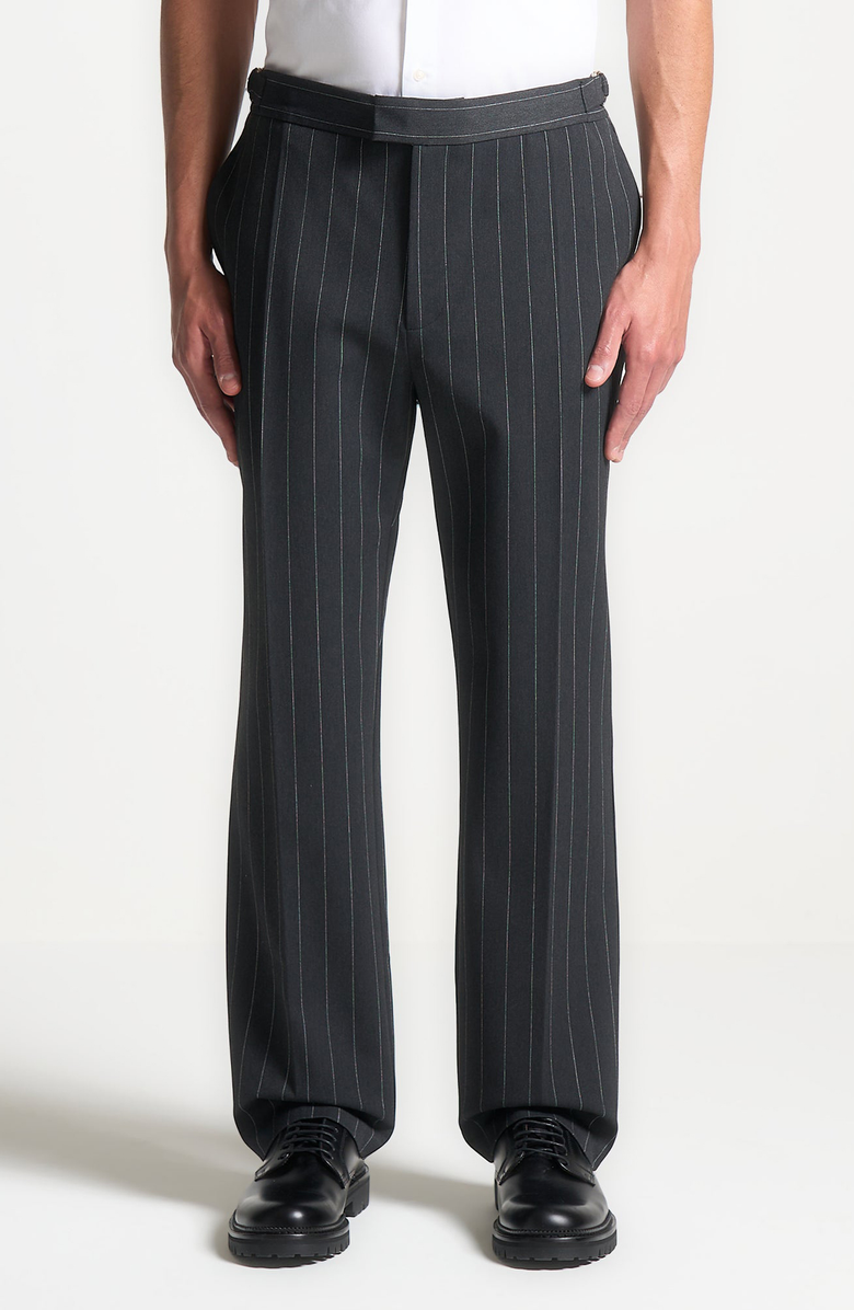 Manière De Voir Joseph Regular Fit Pinstripe Tailored Trousers, Alternate, color, Grey